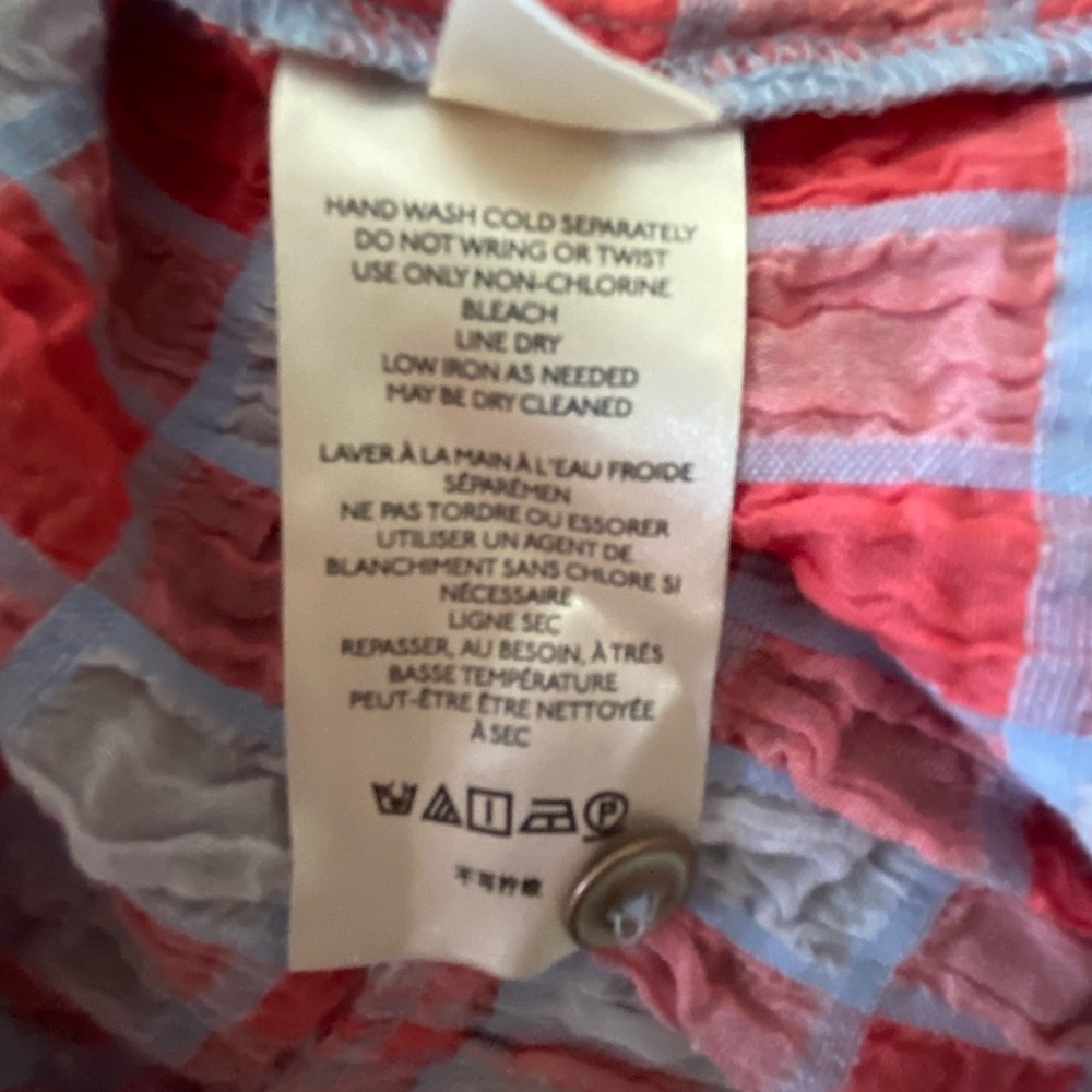 ANTHROPOLOGIE x PILCRO Red Neve Tiered Gingham Plaid Tank Size S - Picture 6 of 6